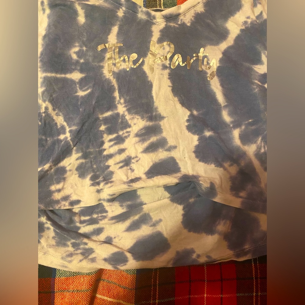 Old Navy Women's Blue and White Crop-top